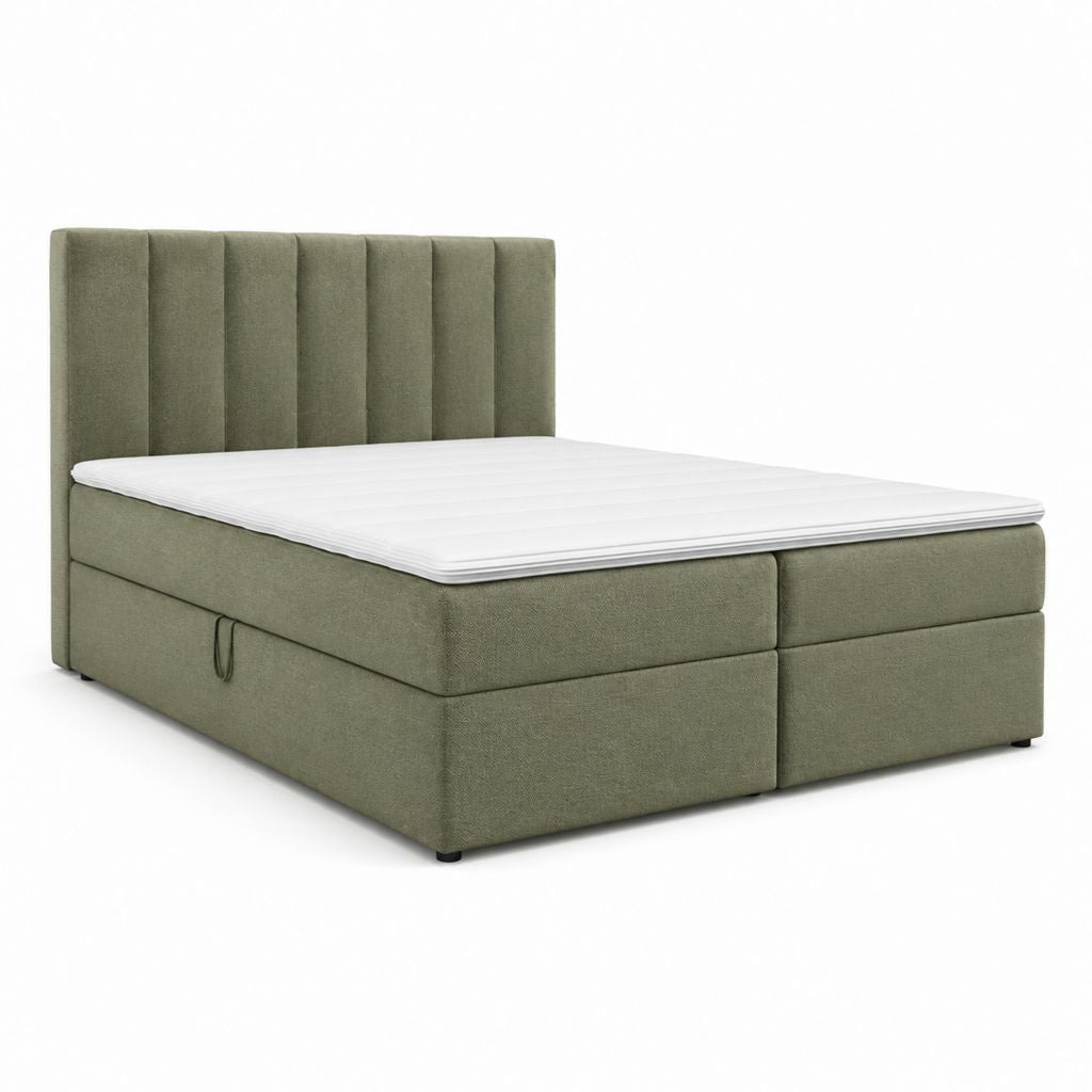 Boxspringbett Doppelbett Olivgrün Polyester Rechteckig 180 x 200 cm