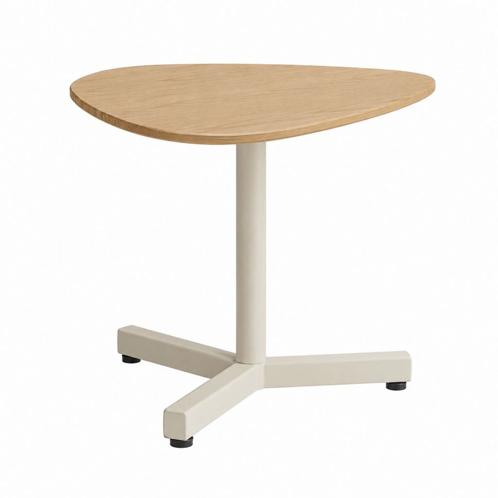 Couchtisch Eiche Natur MDF furniert abgerundete Dreiecksform 80 x 60 x 55 cm