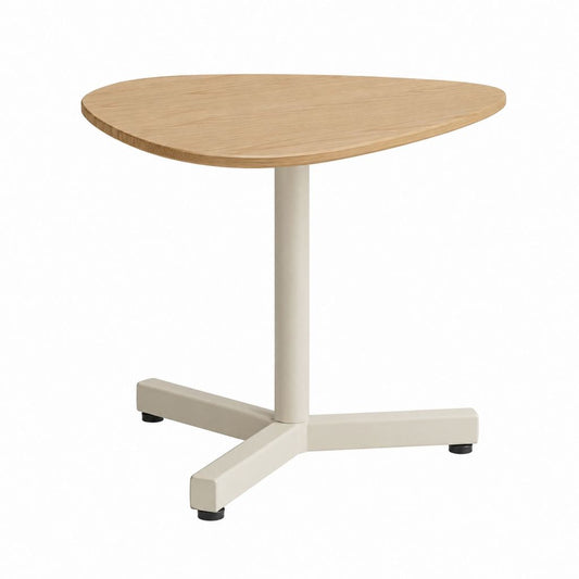 Couchtisch Eiche Natur MDF furniert abgerundete Dreiecksform 80 x 60 x 55 cm