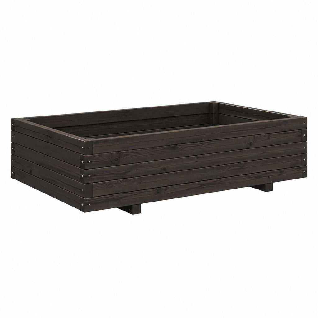Hochbeet Dunkelbraun aus massivem Kiefernholz rechteckig 200 x 100 x 56 cm