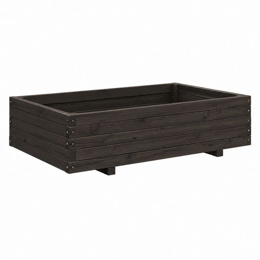 Hochbeet Dunkelbraun aus massivem Kiefernholz rechteckig 200 x 100 x 56 cm