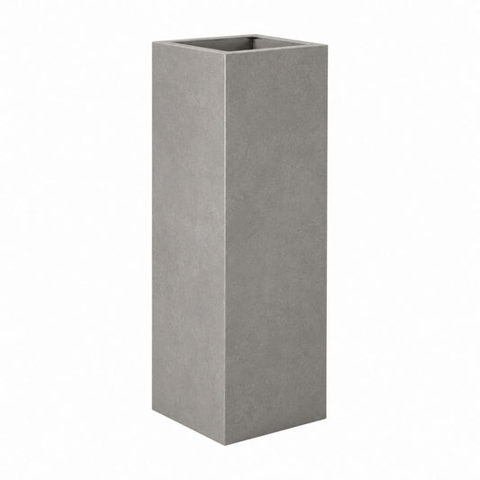 Pflanzkübel hoch Grau aus Faserzement quadratisch 30 x 30 x 80 cm