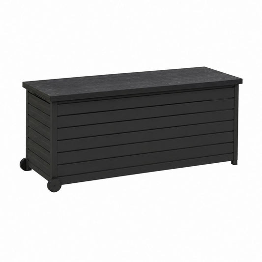 Garten-Aufbewahrungsbox Schwarz Polypropylen Rechteckig 120 x 60 x 63 cm mit Rollen