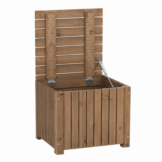 Garten-Aufbewahrungsbox Braun Massivholz Akazie Rechteckig 60 x 60 x 63 cm