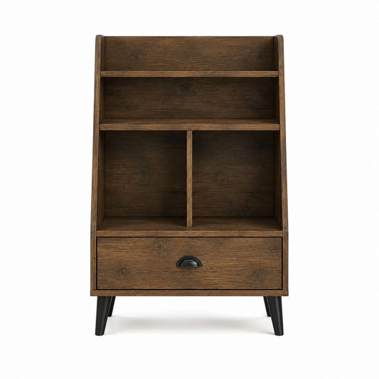 Bücherregal mit Schublade dunkelbraun MDF rechteckig 70 x 35 x 150 cm