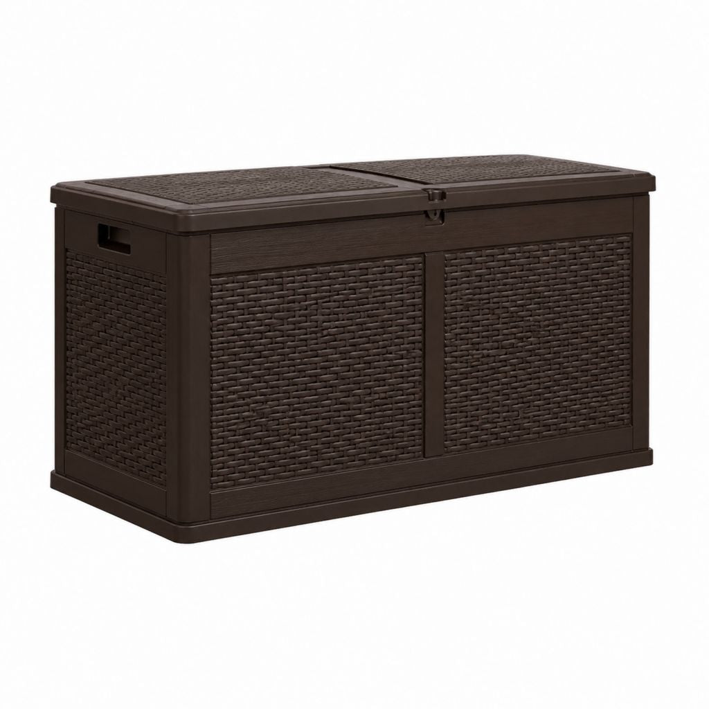 Garten-Aufbewahrungsbox Braun aus Polypropylen in Rattanoptik 152 x 72 x 70 cm 570 L