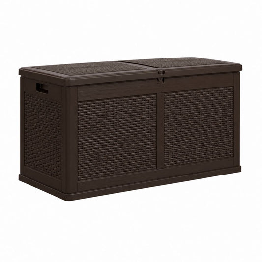 Garten-Aufbewahrungsbox Braun aus Polypropylen in Rattanoptik 152 x 72 x 70 cm 570 L