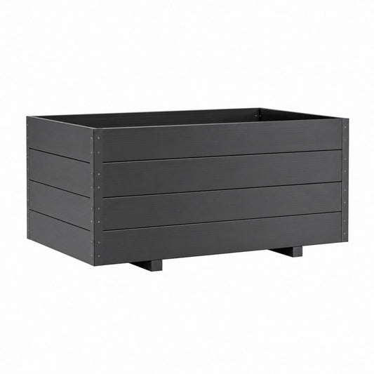 Hochbeet Pflanzkasten Schwarz WPC Rechteckig 100 x 50 x 54 cm