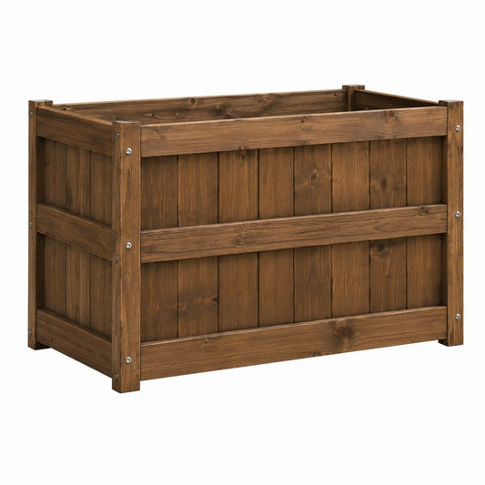 Hochbeet Pflanzkasten Braun Massivholz Kiefer Rechteckig 120 x 60 x 80 cm