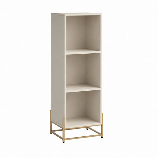 Bücherregal Weiß aus Melaminbeschichteter Spanplatte mit Stahlgestell 40 x 30 x 120 cm