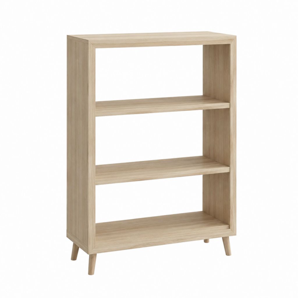 Bücherregal Standregal Eiche hell MDF 80 x 30 x 120 cm mit 3 offenen Fächern